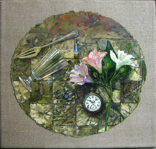 Натюрморт со старинными часами